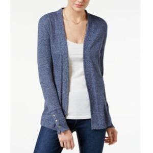 Michael Kors Ribbed Open Front Long Sleeve Cardigan